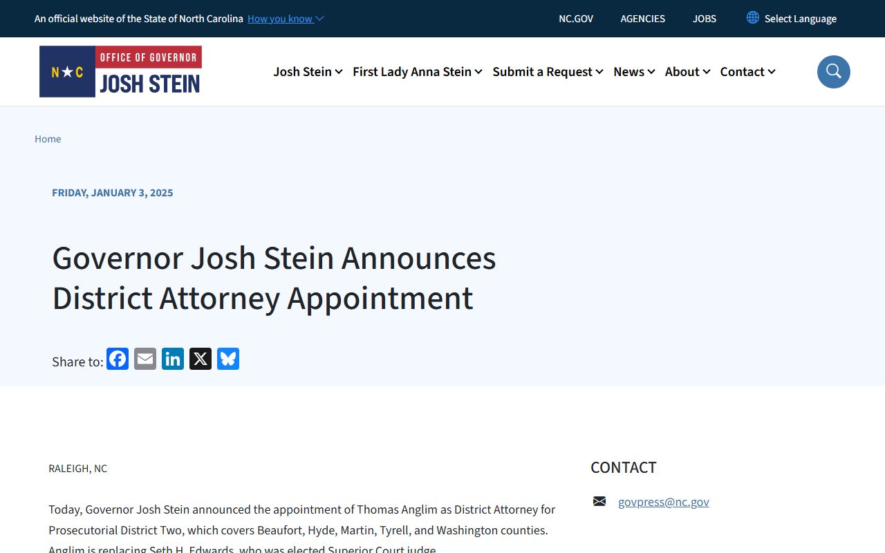 Washington County criminal court records Governor District Attorney appointment source