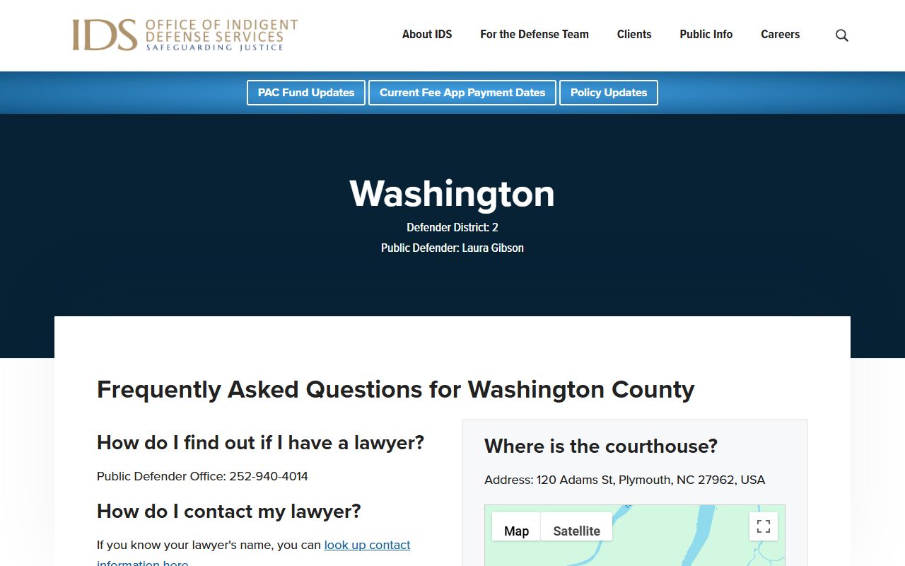 Washington County Superior Court records public defender district