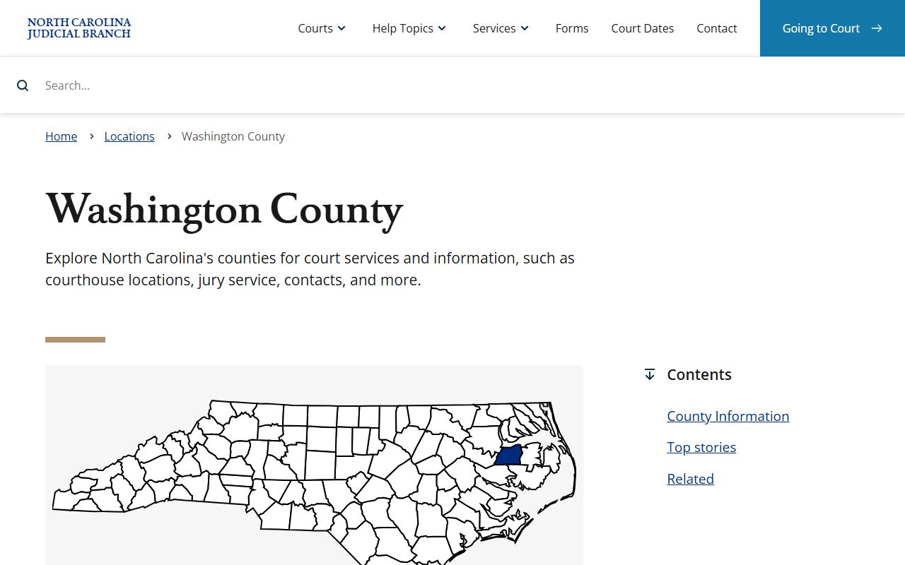 Washington County court records Judicial Branch landing page