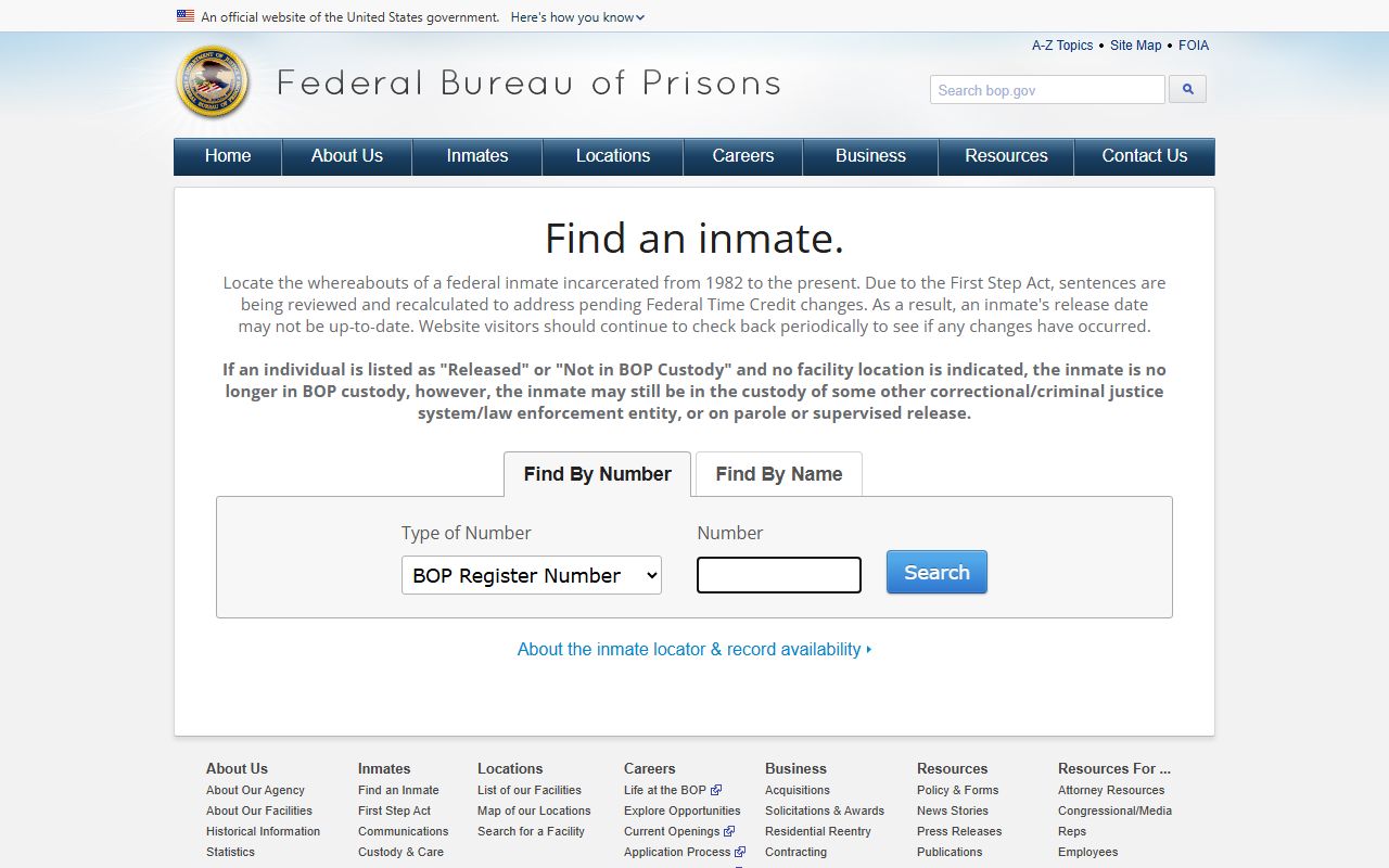 Washington County inmate records Federal Bureau of Prisons inmate locator