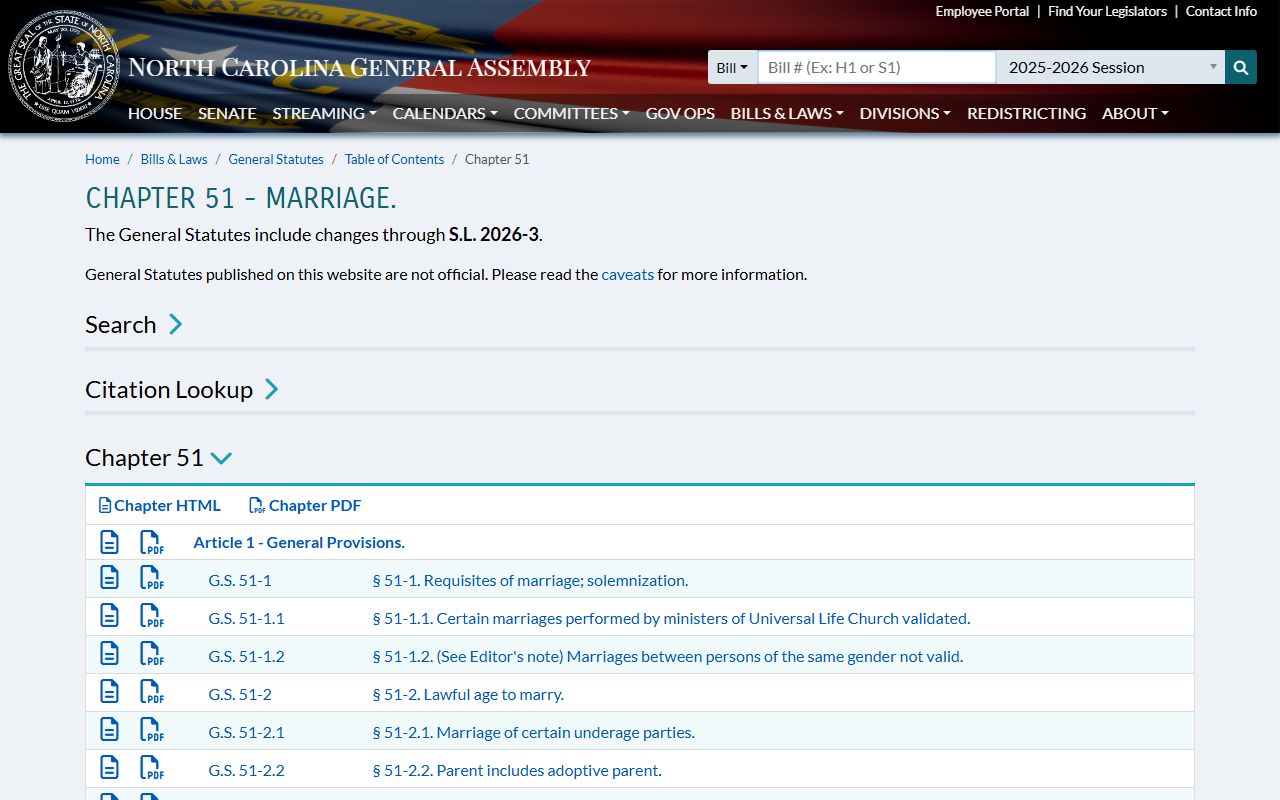 Washington County marriage records North Carolina marriage statutes