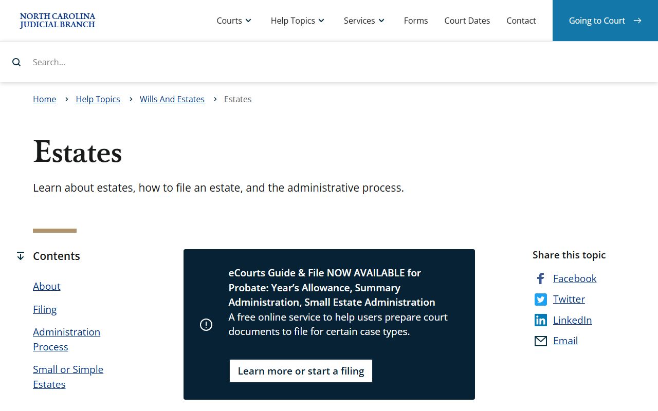 Washington County probate records official estates guidance