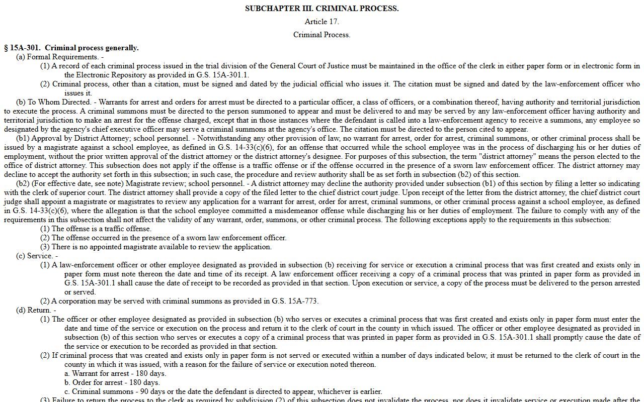 Washington County warrant records criminal process records statute