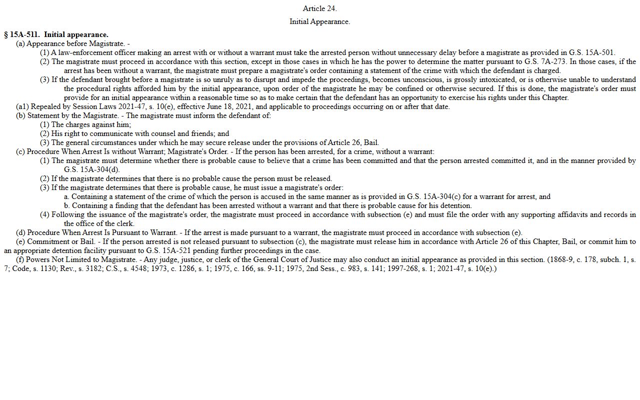 Washington County warrant records initial appearance statute