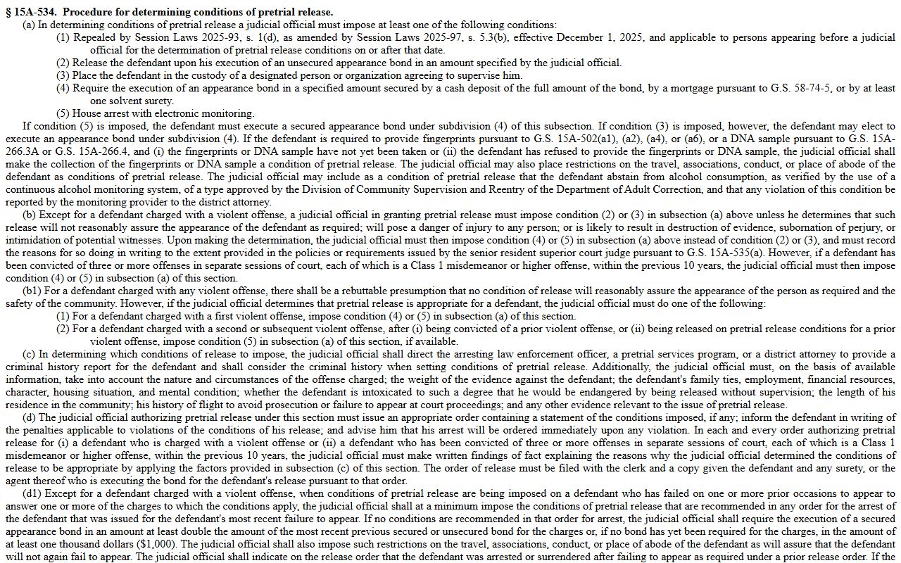 Washington County warrant records pretrial release statute